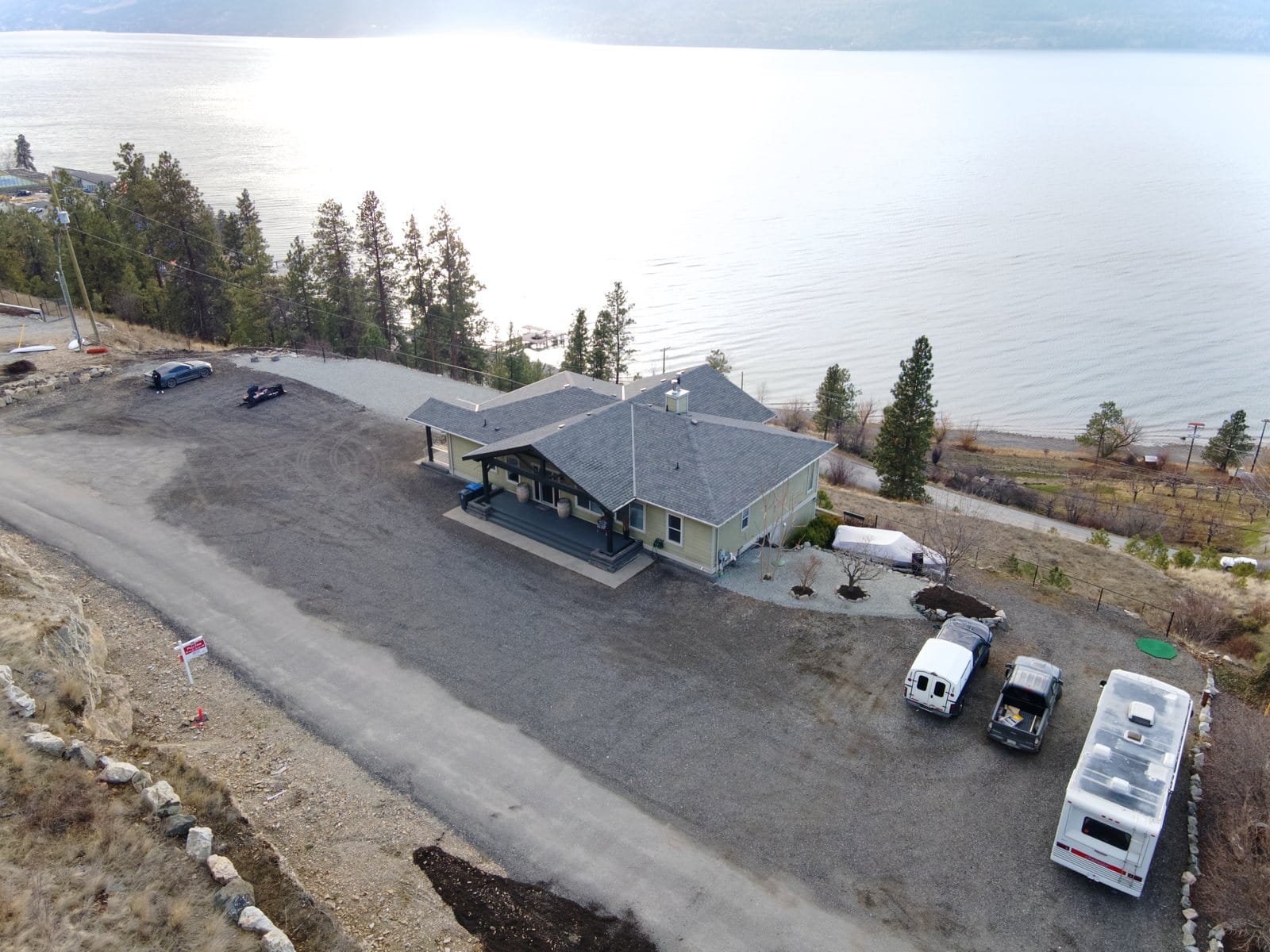 The home and the lot from above