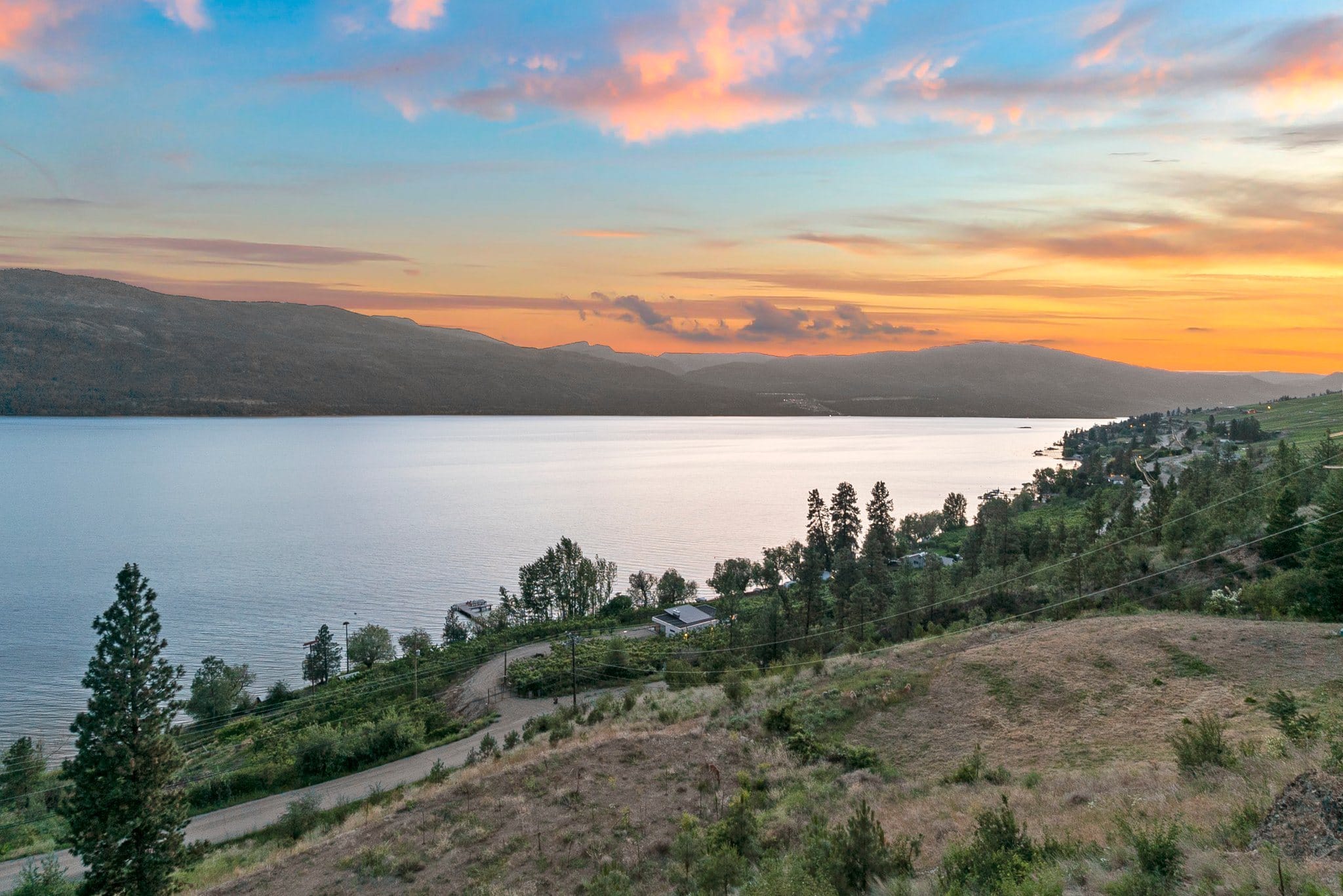 Sunset over Okanagan Lake from 13938 Moberly Road