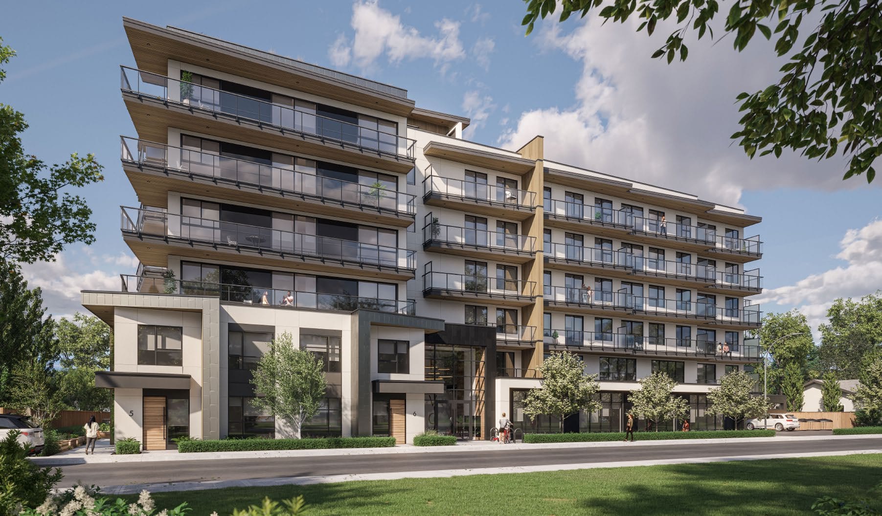 Rendering of Revo Kelowna from the street. Artist's rendering
